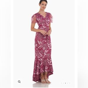 KATIE HIGH-LOW GOWN in Cerise/Mauve